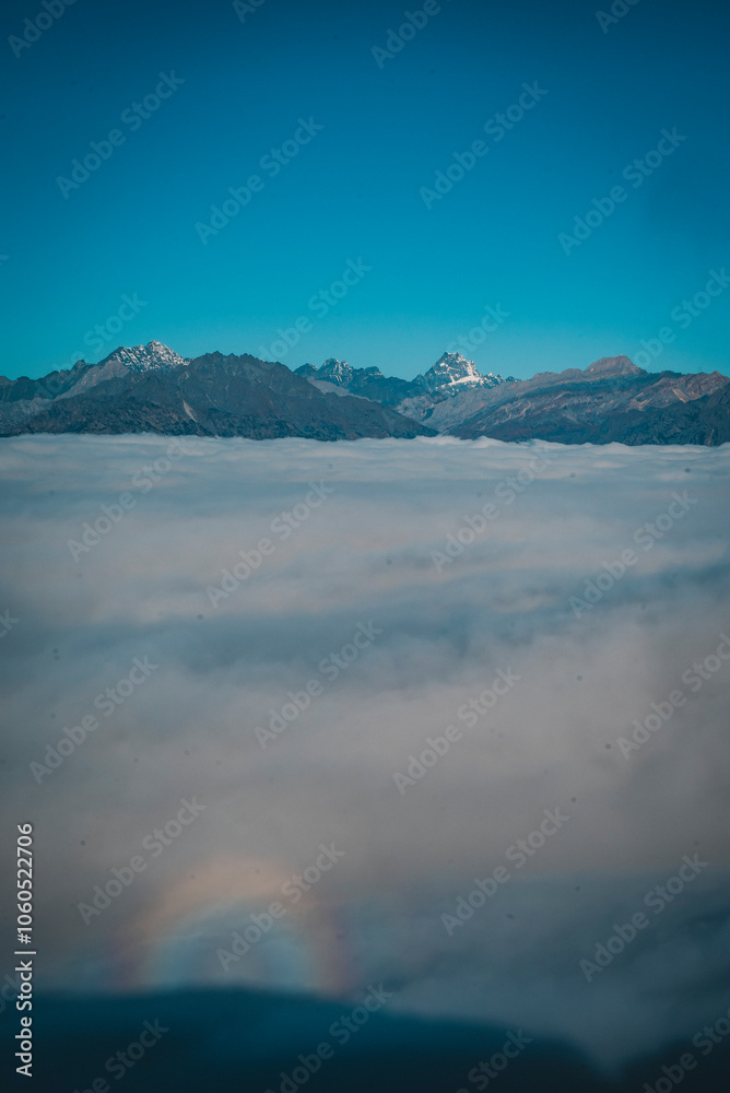 Seas of clouds with rainbow Seas of clouds with rainbow
