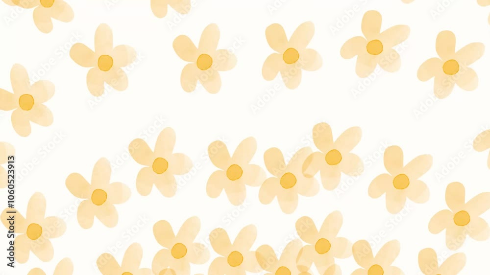 yellow flowers on white background animation video yellow flowers on white background animation video