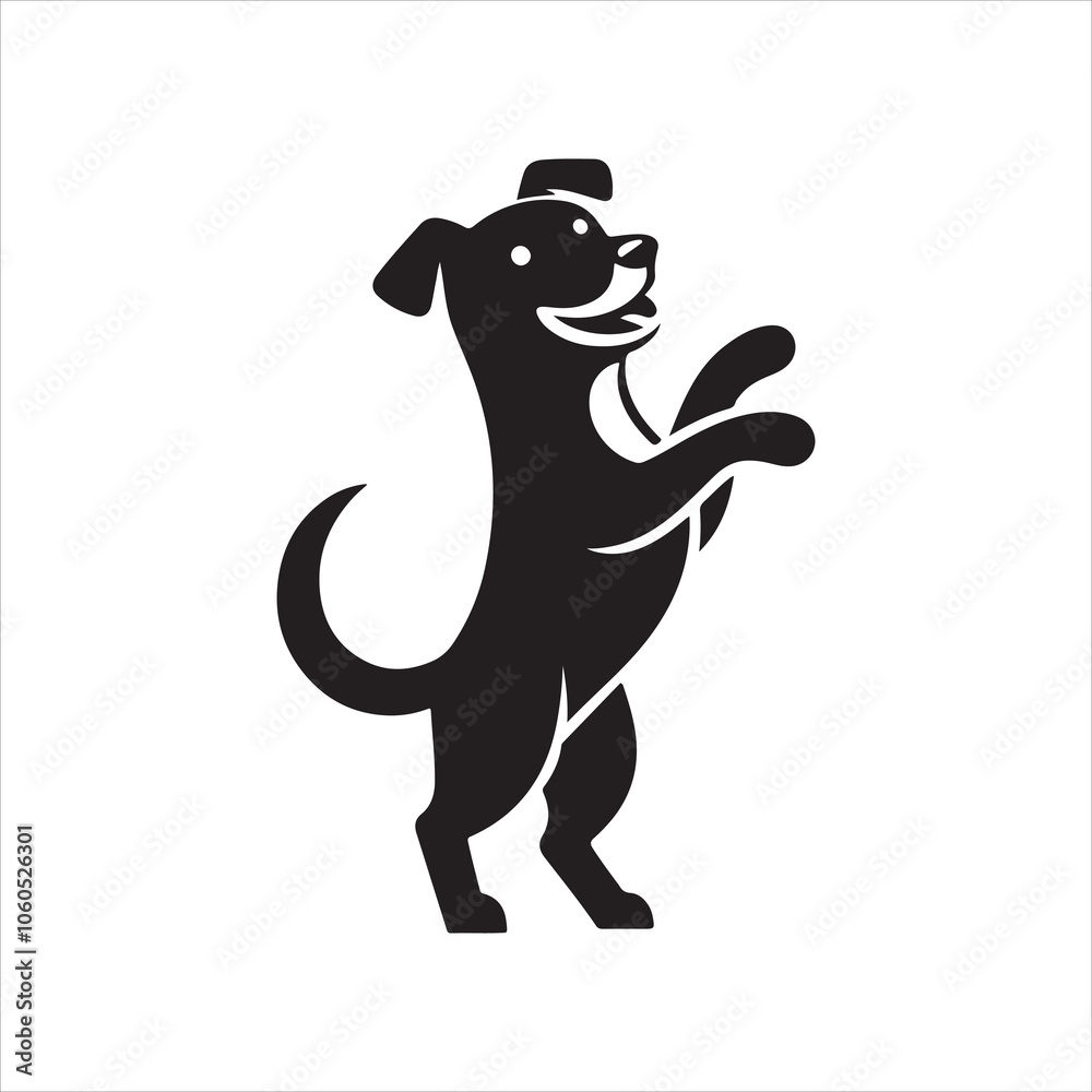 Obraz premium Vector illustration of dog silhouette - perfect for pet design, logos, and decor projects