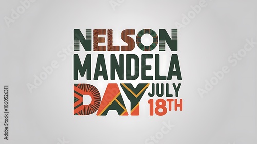 Nelson Mandela Day Graphic with African Patterned Letters