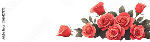 Elegant rose bouquet on a white isolated background. transparent background