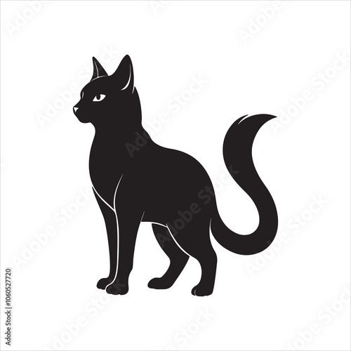 Cat silhouette vector illustration for creative design, pet-themed projects, and decorative graphics use