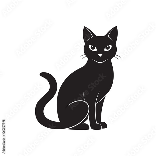 Wallpaper Mural Cat silhouette vector illustration for creative design, pet-themed projects, and decorative graphics use Torontodigital.ca