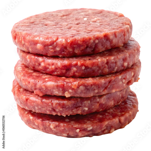 Hamburger patties isolated on transparent background