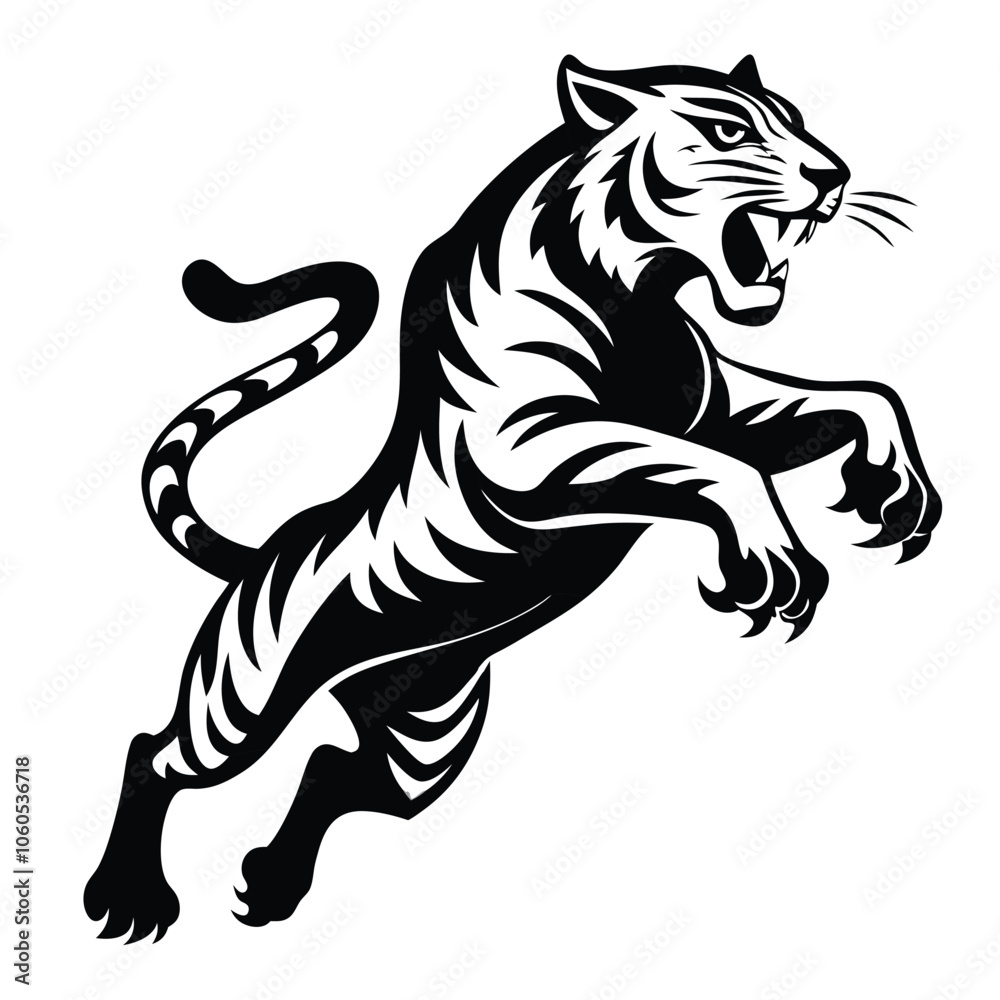Angry Tiger Jump victor illustrator eps Angry Tiger Jump victor illustrator eps