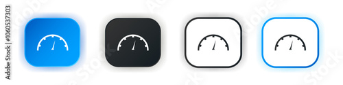 Speedometer icon set. Design for app icons. Button template. Vector illustration. 