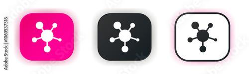 Compound icon set. Design for app icons. Button template. Vector illustration. 
