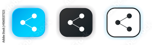 Compound icon set. Share button design. Design for app icons. Button template. Vector illustration. 