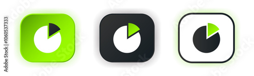 Chart icon set. Design for app icons. Button template. Vector illustration.