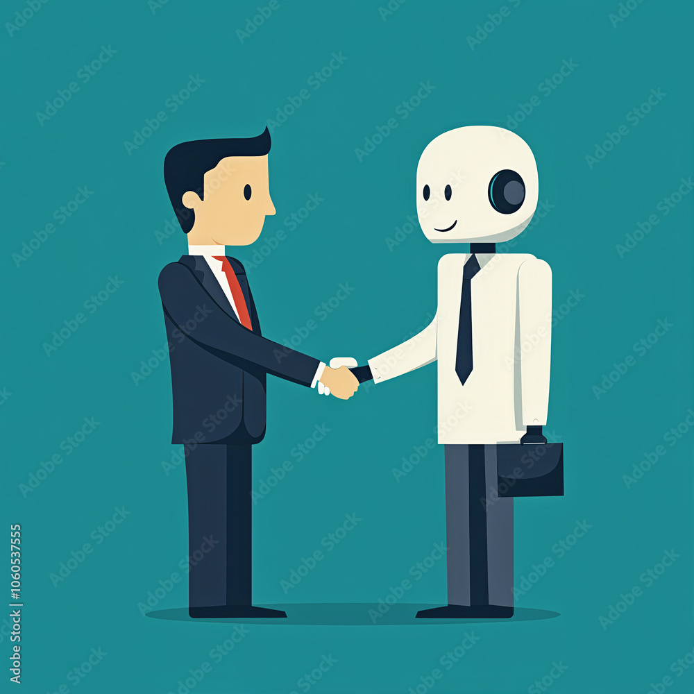 human and robot shaking hands in the future human and robot shaking hands in the future