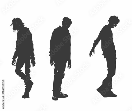 Silhouettes of zombies. no background
