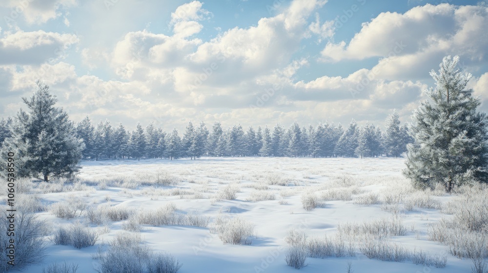 Winter Wonderland Snowy Forest and Blue Sky Winter Wonderland Snowy Forest and Blue Sky