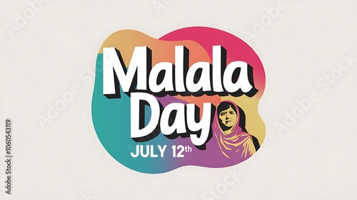 Malala Day Celebration with Portrait of Malala Yousafzai photo