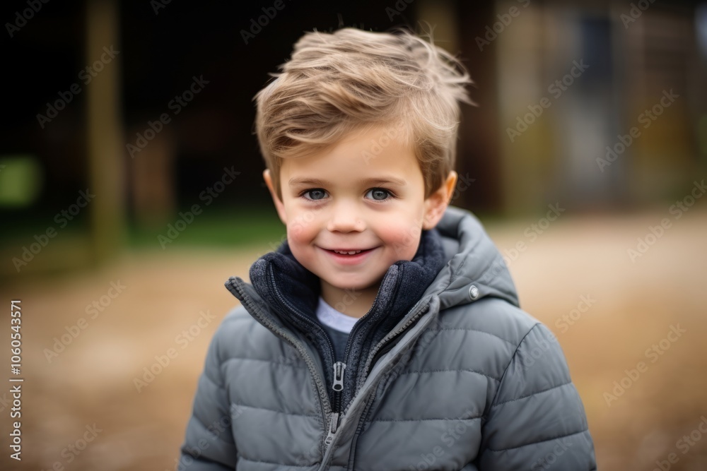 Portrait of a cute little boy in a winter jacket outdoor. Portrait of a cute little boy in a winter jacket outdoor.