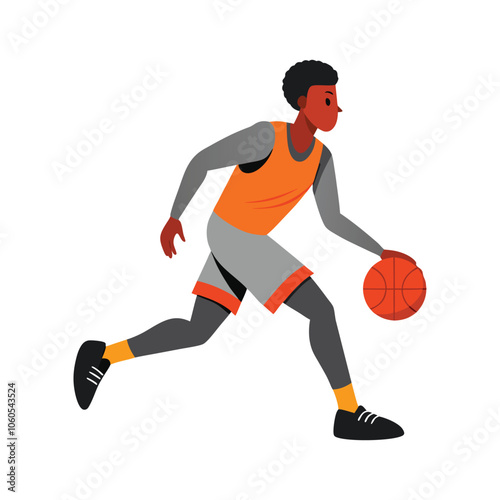 Basketball Player Silhouette Vector Dynamic Athlete Illustration Capturing Action, Strength, and Sporty Energy






