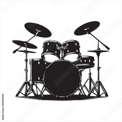 Music Drums vector art illustration