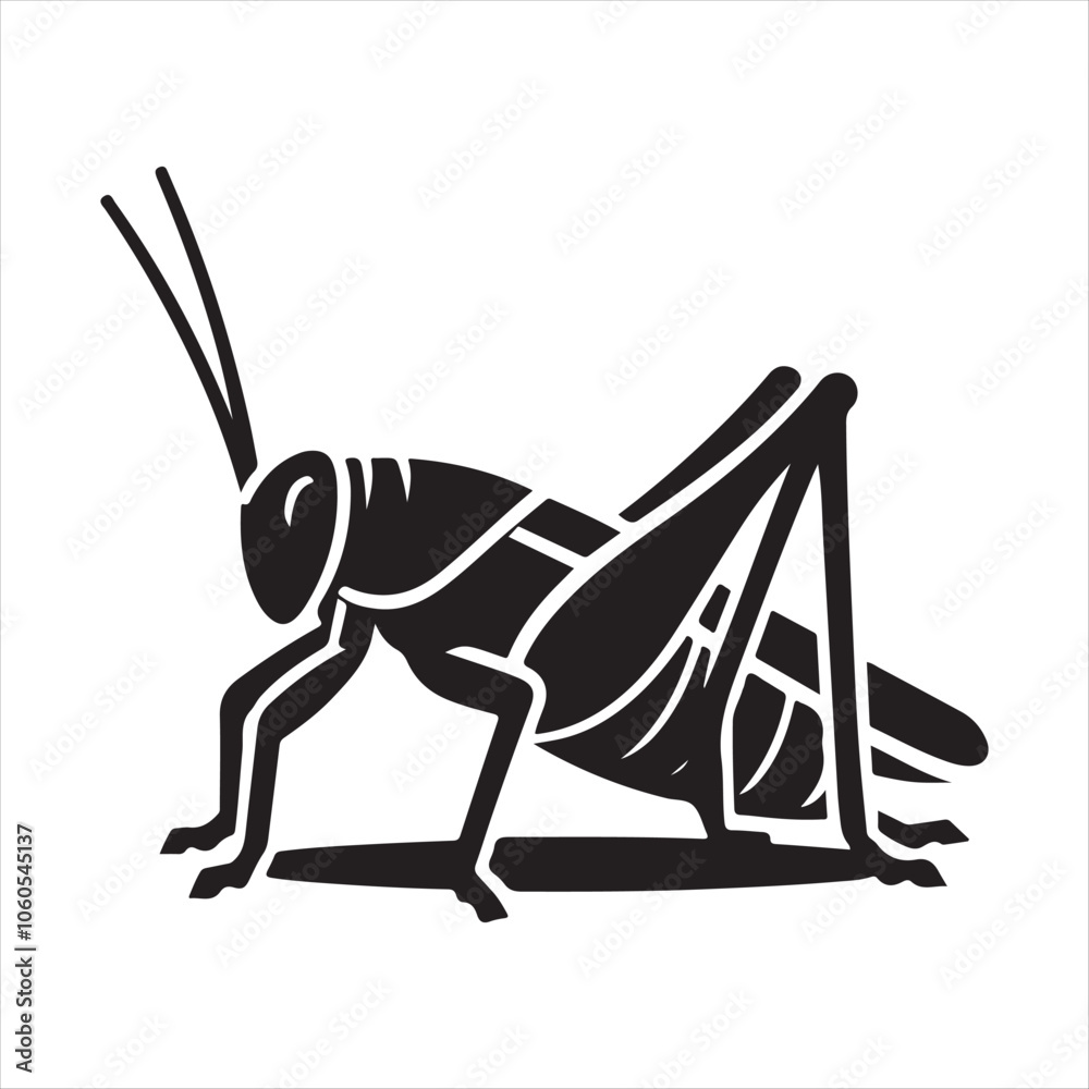 Fototapeta premium Katydid silhouette vector art illustration