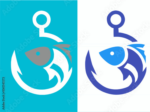 fishing hook logo for design purposes photo