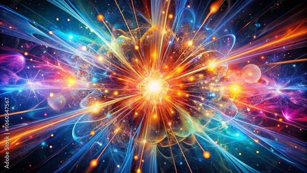 Exploding Subatomic Particles Abstract Art - Inner Space Visuals, Quantum Physics, Cosmic Energy, Atomic Structure, Digital Art, Science Illustration, Vibrant Colors, High Resolution, Abstract Design Exploding Subatomic Particles Abstract Art - Inner Space Visuals, Quantum Physics, Cosmic Energy, Atomic Structure, Digital Art, Science Illustration, Vibrant Colors, High Resolution, Abstract Design