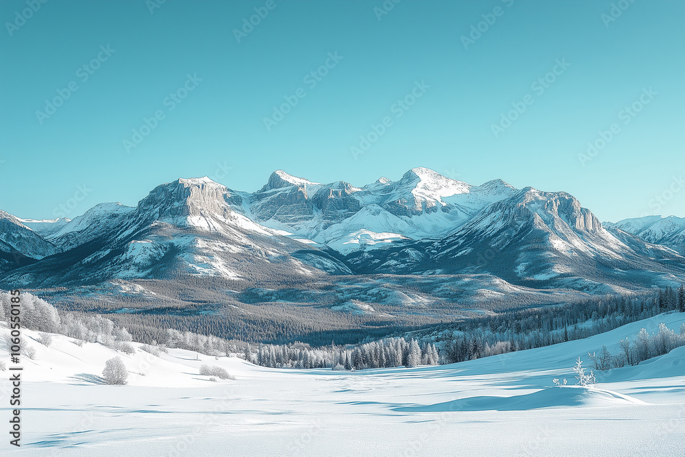 custom made wallpaper toronto digitalMajestic snow-capped mountains stand proudly beneath a clear blue sky in a serene winter landscape