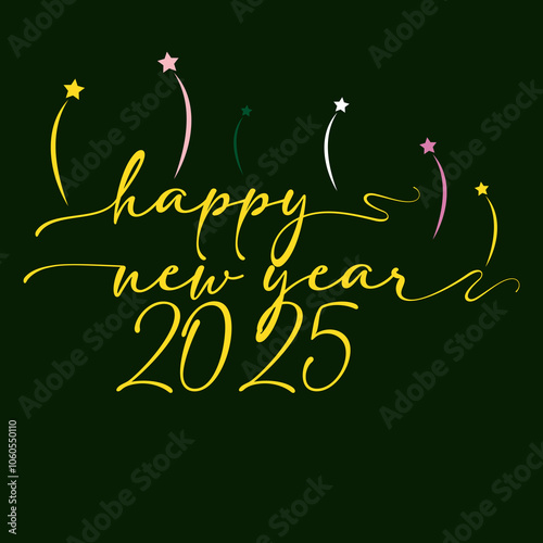 Happy New Year 2025 Vector Shape