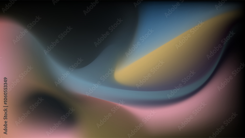 Obraz premium ABSTRACT DARK BACKGROUND ELEGANT GRADIENT MESH BLUE PINK ORANGE SMOOTH PASTEL COLOR DESIGN VECTOR TEMPLATE GOOD FOR MODERN WEBSITE, WALLPAPER, COVER DESIGN 