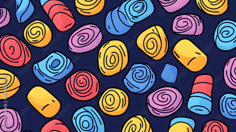 Seamless floral and butterfly pattern with a sweet bakery theme featuring pastries, cookies, and chocolate treats in a closeup, delicious design Seamless floral and butterfly pattern with a sweet bakery theme featuring pastries, cookies, and chocolate treats in a closeup, delicious design