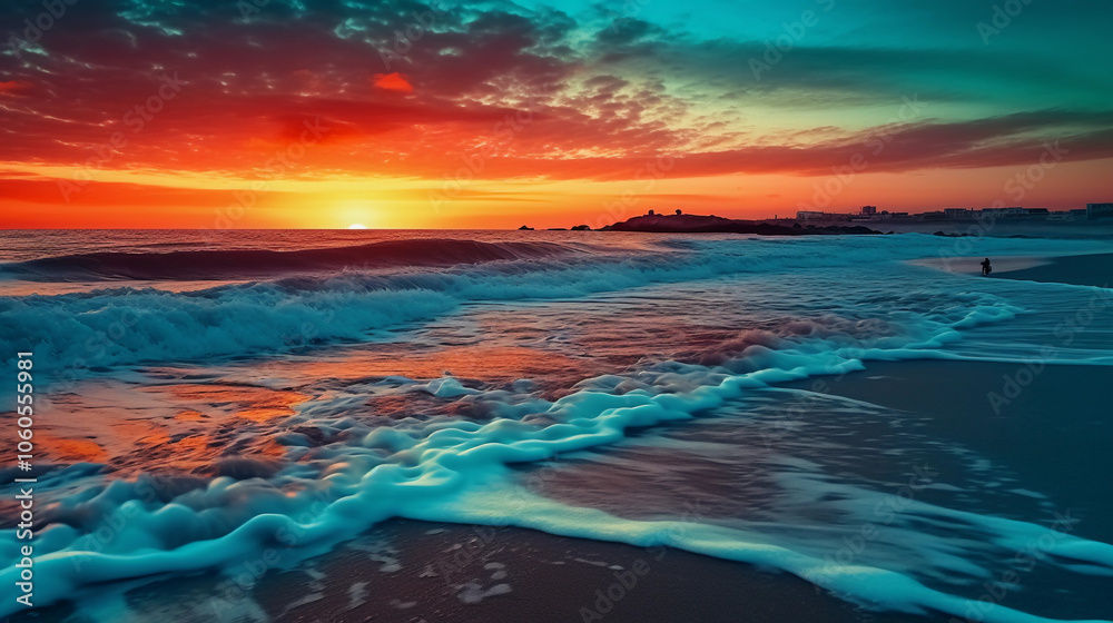 sunset on ocean sunset on ocean