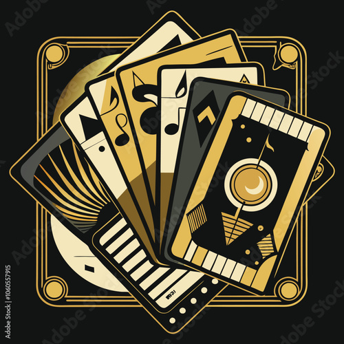 A set of music related playing cards