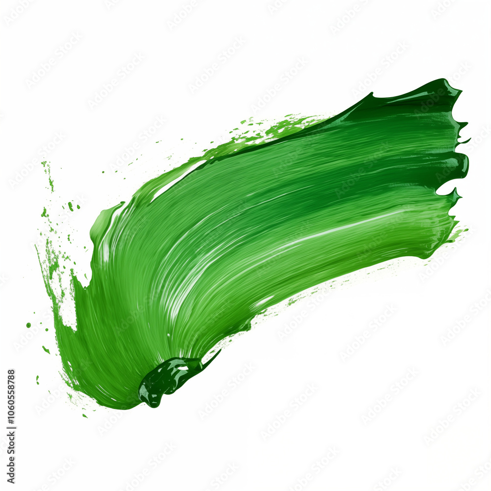 Vibrant green paint stroke with a smooth texture creates a lively artistic expression Vibrant green paint stroke with a smooth texture creates a lively artistic expression