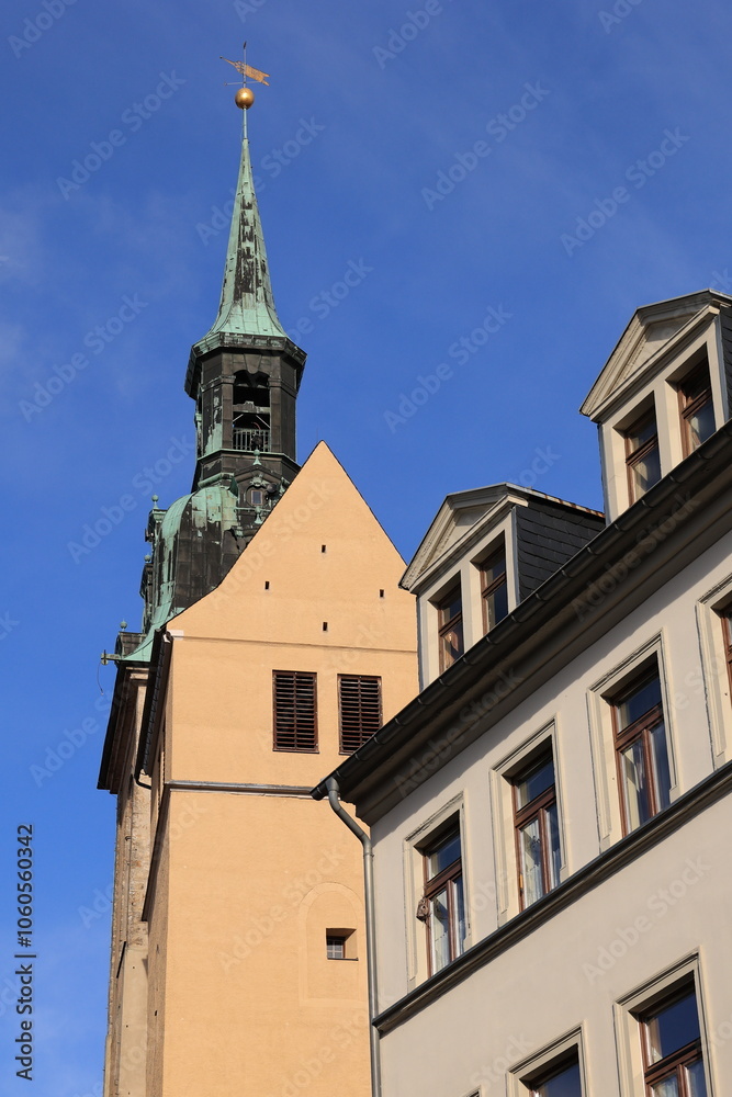 Blick in die Altstadt von Freiberg in Sachsen Blick in die Altstadt von Freiberg in Sachsen