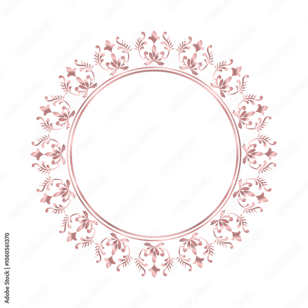 Damask Round Wreath rose gold circular round ornament floral Abstract pattern, Classic Victorian traditional style, illustration Vintage Design, Flower frames, Mandala, Antique, Moroccan frame Damask Round Wreath rose gold circular round ornament floral Abstract pattern, Classic Victorian traditional style, illustration Vintage Design, Flower frames, Mandala, Antique, Moroccan frame