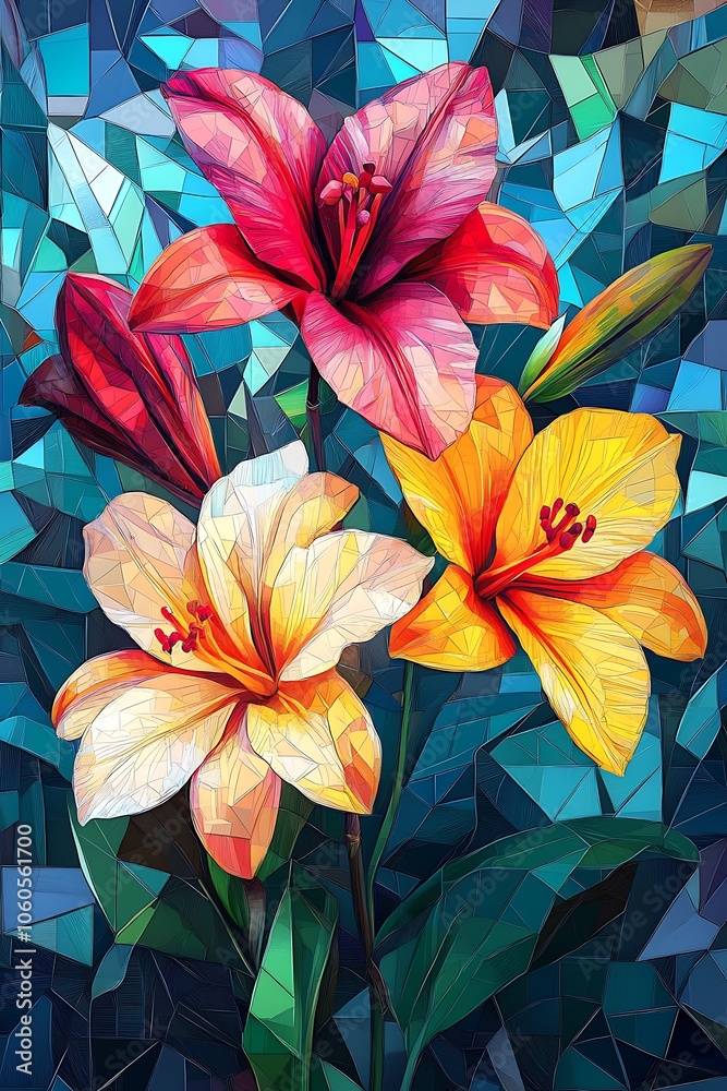 Vibrant flowers flourishing in artistic harmony showcasing nature's beauty and colorful palette for enthusiasts of floral artworks Vibrant flowers flourishing in artistic harmony showcasing nature's beauty and colorful palette for enthusiasts of floral artworks