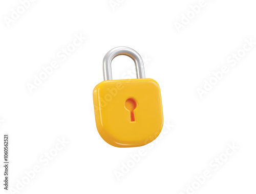 Locked Padlock icon 3d rendering vector illustration