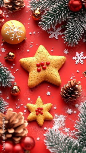 Festive Christmas Cookies with Sprinkles and Holiday Decor