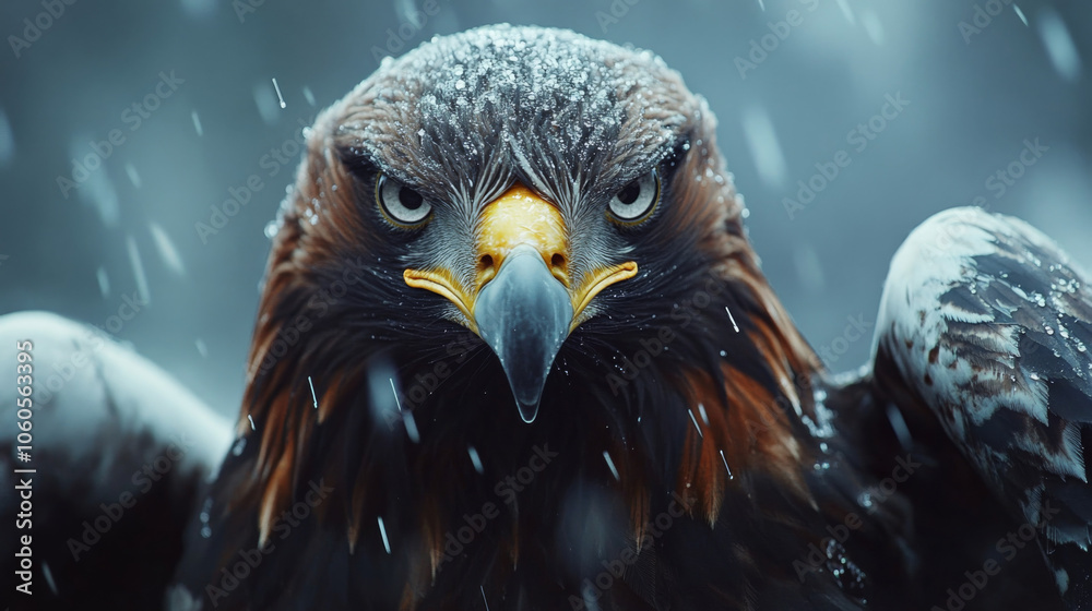 Fototapeta premium golden eagle with the fire