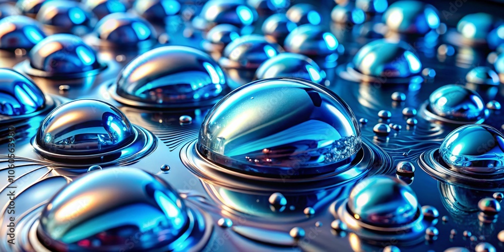 Futuristic Y2K Melty Blue Chrome Shapes with Isolated Liquid Metal Drops and Metallic Puddles for Modern Art and Design Concepts Futuristic Y2K Melty Blue Chrome Shapes with Isolated Liquid Metal Drops and Metallic Puddles for Modern Art and Design Concepts