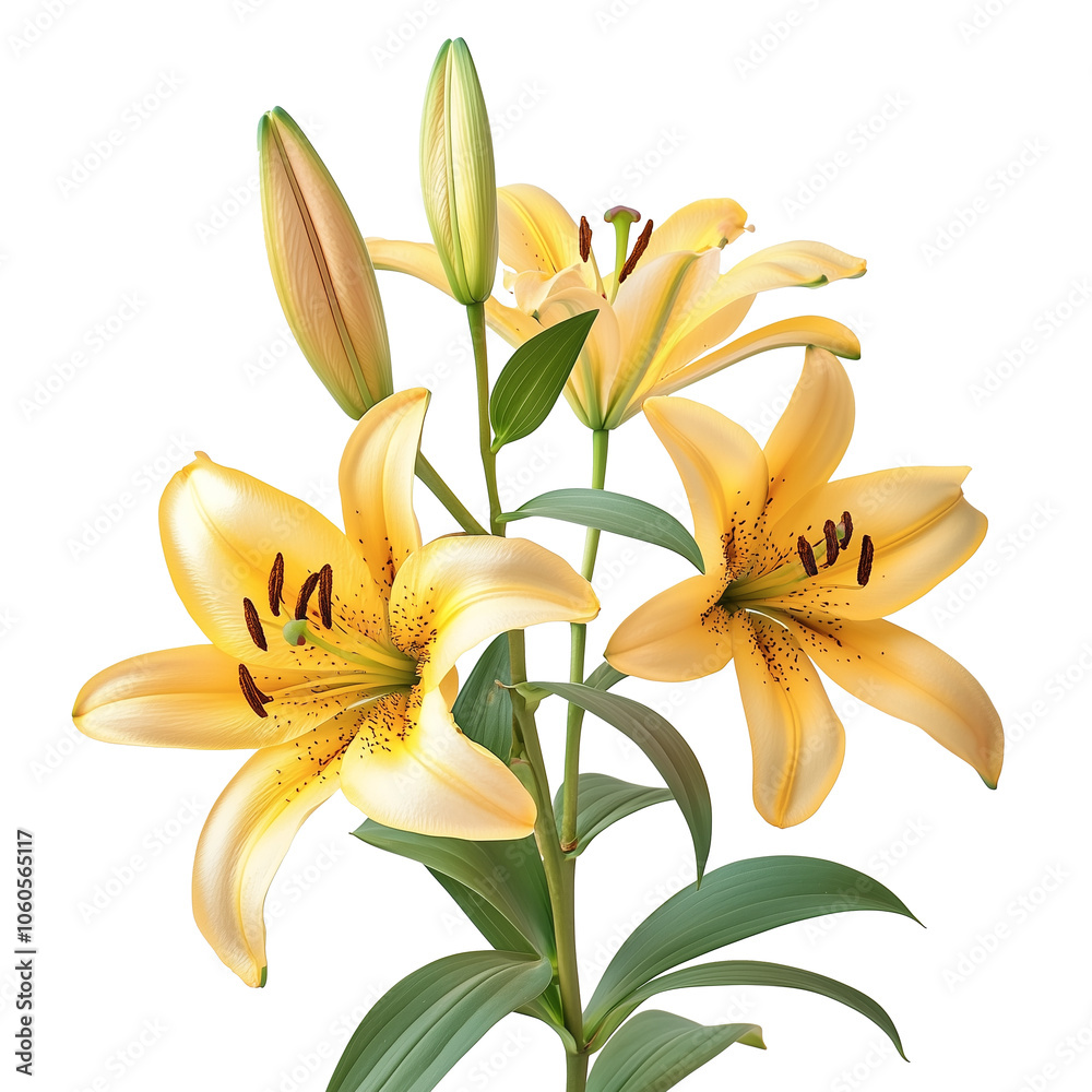 Bouquet of orange lilies on a white background Bouquet of orange lilies on a white background