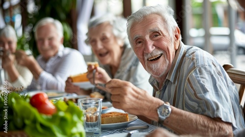 Wallpaper Mural Happy senior people group having fun at pic nic barbecue garden diner - Food life style concept with mature friends cooking out at barbeque grill fest - Warm vivid filter with focus on left woman Torontodigital.ca