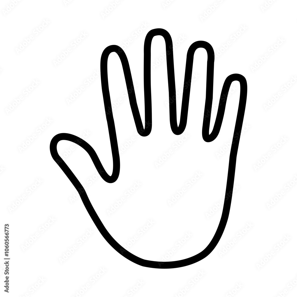 Fototapeta premium Hand icon line isolated human hand black silhouette vector