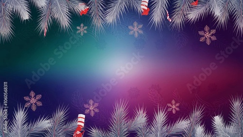 A gradient background with a Christmas theme. The gradient starts from the top with a deep red color and gradually transitions to a bright white color at the bottom. There are also shiny gold tinsel s