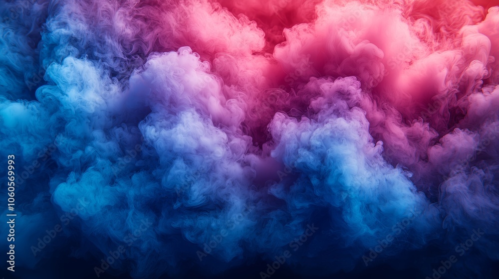 Naklejka premium Colored Smoke Abstract Shapes on Dark Background
