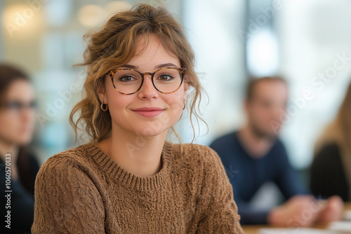 Confident Young Businesswoman With Laptop: A Professional Woman Exuding Self-Assurance, Engaged In Work With A Focused Expression And A Modern, Productive Environment