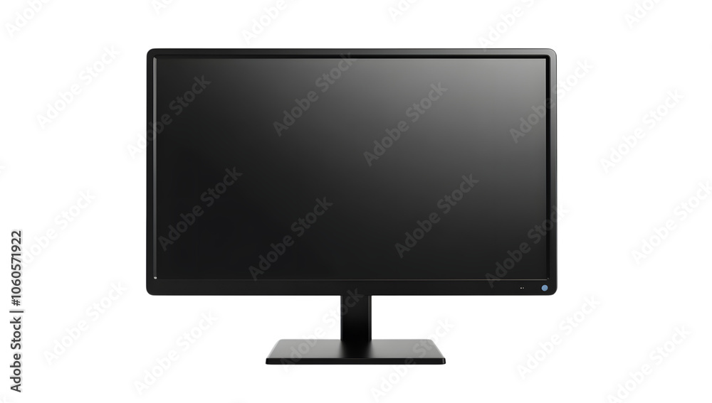 Black Flat-Screen Computer Monitor on White Background Black Flat-Screen Computer Monitor on White Background