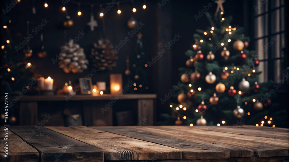 empty-wooden-table-with-christmas-theme-in-background empty-wooden-table-with-christmas-theme-in-background