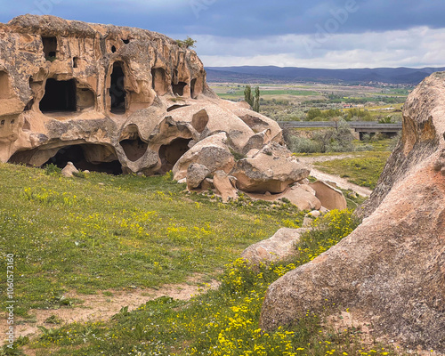 View to the ruins of Açıksaray photo