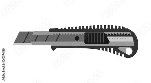 Cutter knife vector blade,workshop tool,atelier isolated 
