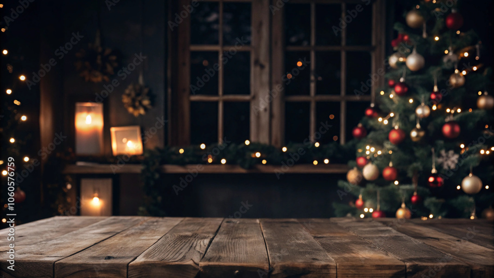 empty-wooden-table-with-christmas-theme-in-background empty-wooden-table-with-christmas-theme-in-background