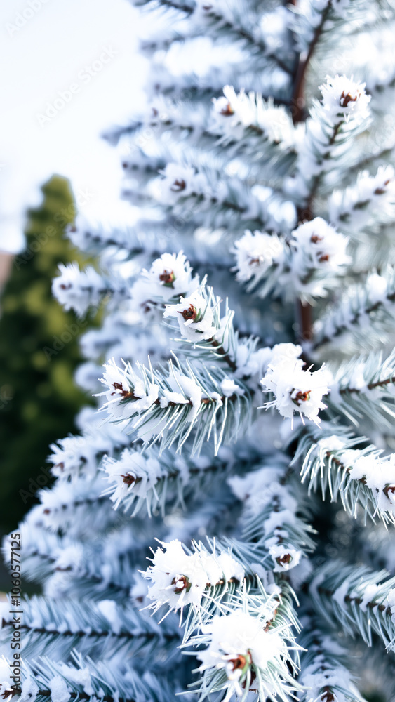snow-covered pine branch snow-covered pine branch