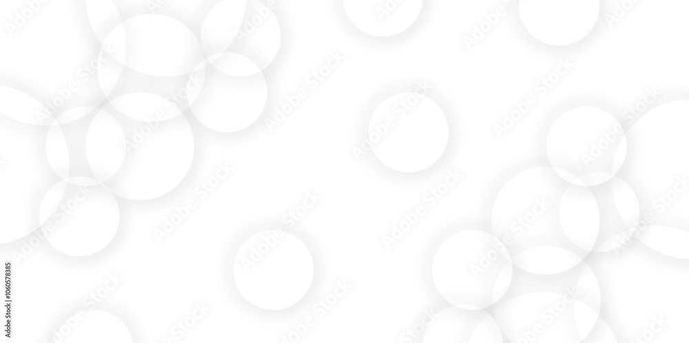 Abstract white geometric overlapping circle background with shadow. Vector circles template vector design. white background texture, Xmas, backdrop, lights, wallpaper design.	
